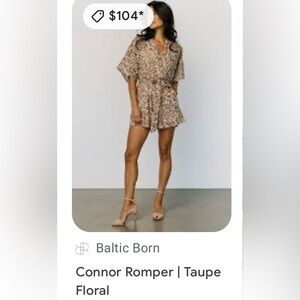 Mauve and Tan Floral Romper NWT!